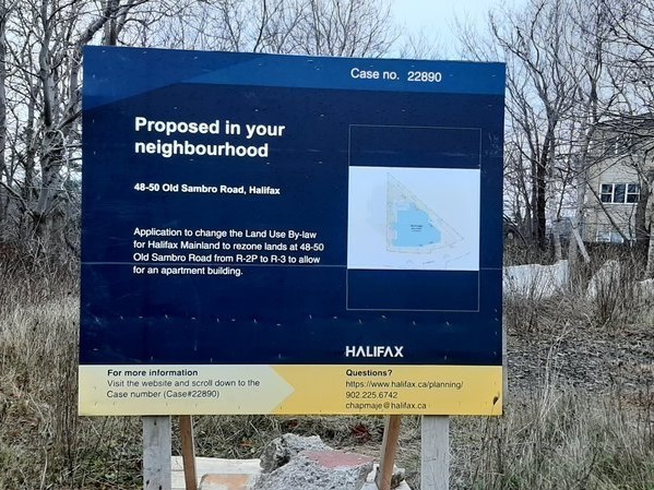 HRM rezoning sign