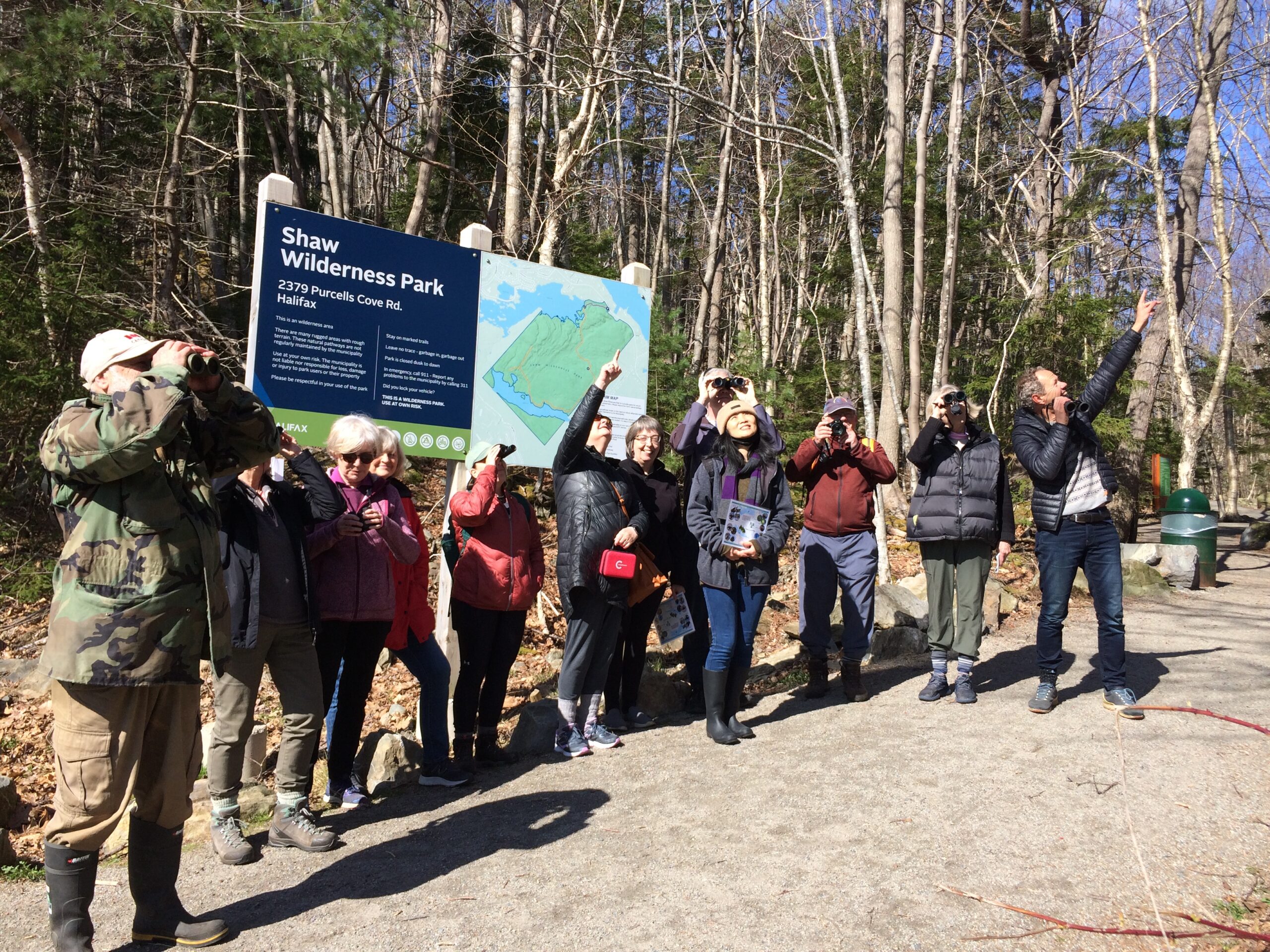 Birdwatchers on hike