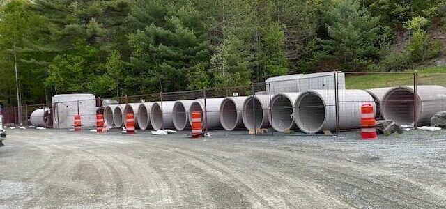 Dam construction – water diversion pipes Dam construction – water diversion pipes